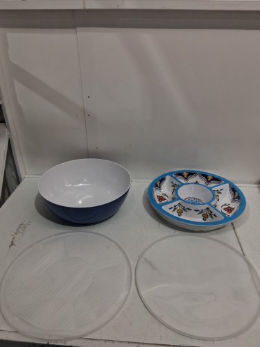 4PC PANDEX MELAMINE SERVING SET, BLUE PATTERN (MODEL:1901790) image 3