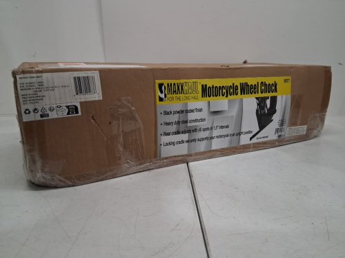 maxxhaul standard motorcycle wheel chock with pivoting cradle - fits bike tires 14" - 21" - black - (model: 80077) image 7