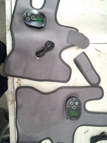 2pk 2 in 1 BAISEMAIN heated vibrating foot massager brace -6 heat settings -rechargeable -grey (Model: 102401) image 3