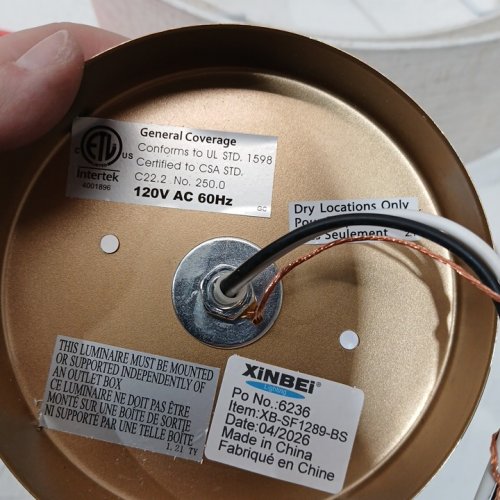 XiNBEi Lighting 3-Light Semi Flush Mount Ceiling Light with Fabric Shade - 16" Drum - Dark Brown/Fabric (MODEL: XB-SF1289-bs) image 4