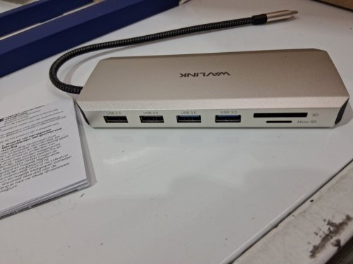 wavlink 12 in 1 Triple Display USB C Hub/ dock -pug & play - silver (model: wl-umd302) image 3