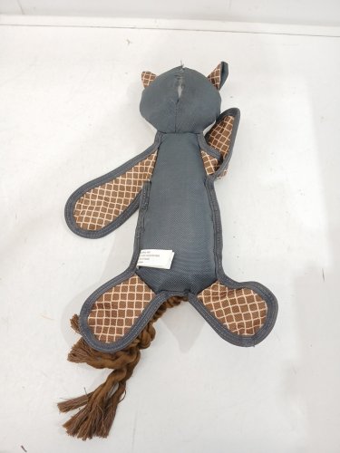 Squeaky Dog Rope Chew Toy - 20" - grey image 3
