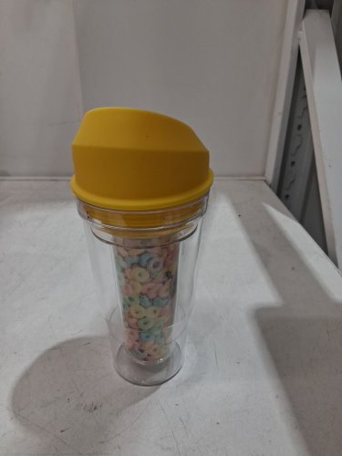 Morning Ote Crunch Cup On-The-Go Portable Milk Cereal Tumbler - 9oz- clear/yellow image 3