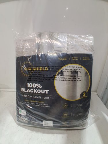 (2 panel) beautyrest black grommet top blackout curtains - 52" x 96" -  grey (model: 5596106) image 2