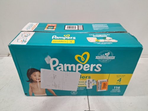 116PK PAMPERS SWADDLERS DISPOSABLE DIAPERS - SIZE 4 image 2