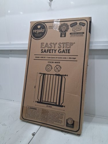 REGALO EASY-STEP METAL WALK-THROUGH SAFETY GATE - 29'' - 38.5" x 30" - WHITE - (MODEL: 1160DS) image 2