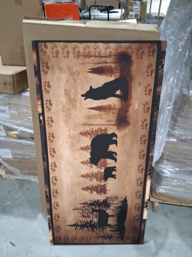 Cabin Bear Canvas Wall Art - 48" x 24" - brown image 5