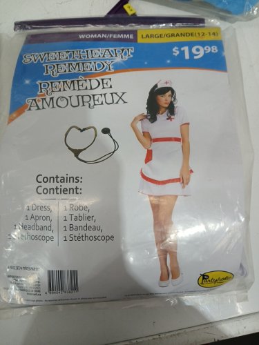 4PC WOMEN'S PARTYHOLIC SWEETHEART REMEDY NURSE COSTUME SET - LARGE - WHITE / RED (STYLE: 12279M) image 2