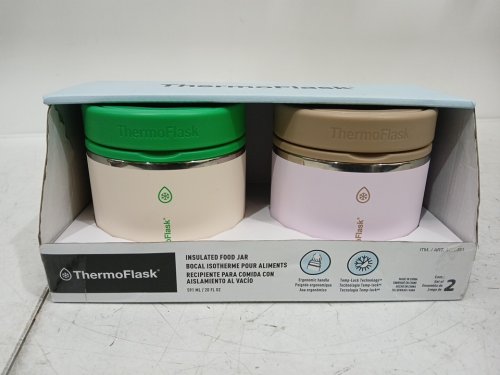 2pk thermoflask insulated food jars - 20oz - green/brown (model: 1759351) image 2