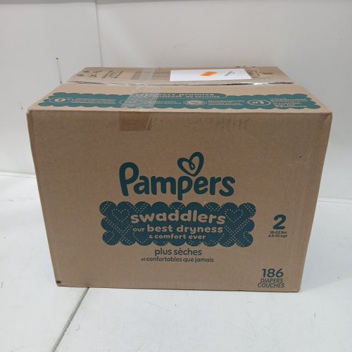 186PK PAMPERS SWADDLERS DISPOSABLE DIAPERS - SIZE 2 image 2