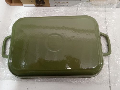 chuck hughes Cast Iron Shallow Roaster - 13" x 8" - green image 3