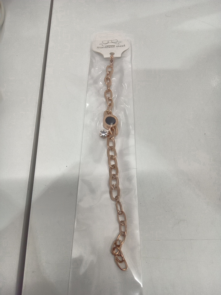 WOMENS roman number adjustable chain link style bracelet - stainless steel rose gold image 3
