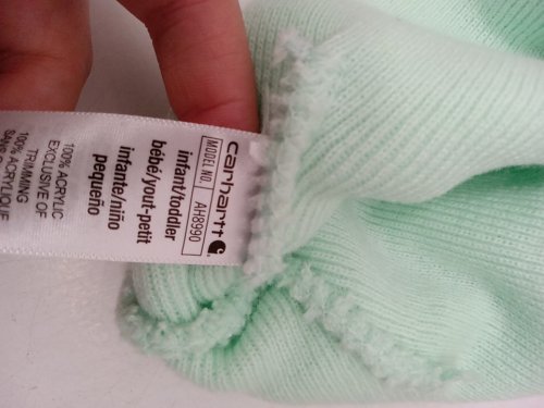 Infant / Toddler Carhartt Acrylic Beanie Hat - OSFM - Mint Green (Style: AH8990) image 3