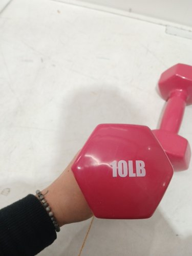 2PK yes4all vinyl coated dumbbells - 10lbs each - pink image 4