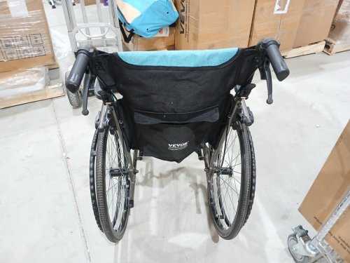 Folding Lightweight Wheelchair with Flip-Back Desk-Length Arms - 250lbs cap - Blue/Black image 5