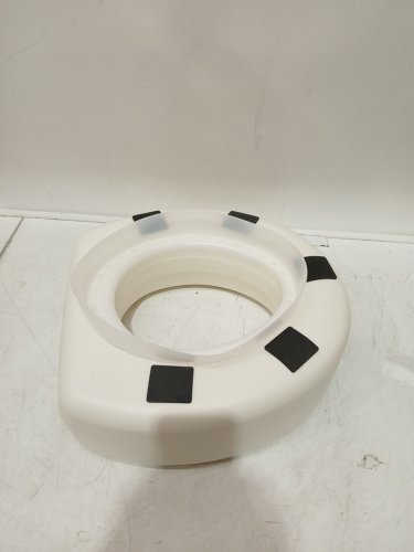 healthsmart PORTABLE ELEVATED ROUND TOILET SEAT RISER WITH SLIP RESISTANT PADS - 5" RAISED - 300lbs max/CAP - WHITE (MODEL: 522-1508-1901) image 3