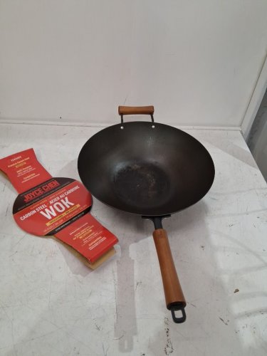 JOYCE CHEN Classic Series Ceramic Nonstick Carbon Steel Wok - 14" - black/brown image 3