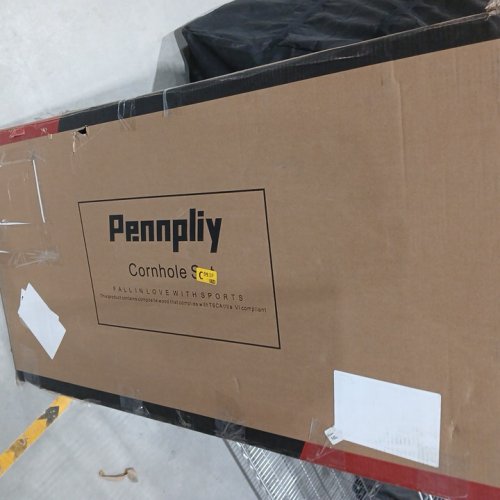 2pk pennpliy solid wooden cornhole board set with 2 corn hole toss boards & 8 bean bags - 2ft x 4ft - red/blue image 3