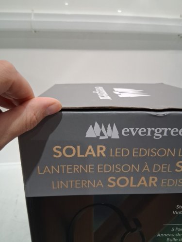 evergreen Edison Solar Led Lantern - 16" - black (model: 1514590 ) image 4