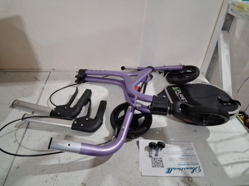 Planetwalk Premium Ultra Lightweight Foldable 3 Wheel Rollator Walker - 32" - purple (model: plw-trb9004pu) image 3