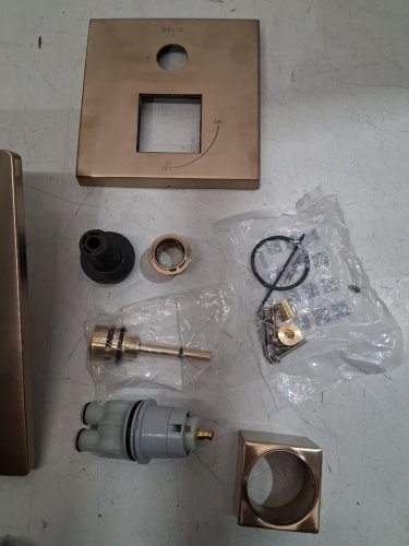 delta 14 Series Shower With rainfall head/Hand Shower & Rough Valve - 10" - champagne  Bronze (model: 342701-CZ) image 6