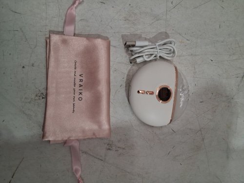 VRAIKO Aurora White LED  Jade Gua Sha Facial Tool with Heat and Vibration - 3" - WHITE image 3