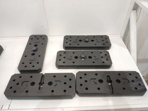 5PK Rectangular Dumbbells for Multi-Function Machine - 17.5" - 20lbs - black image 3