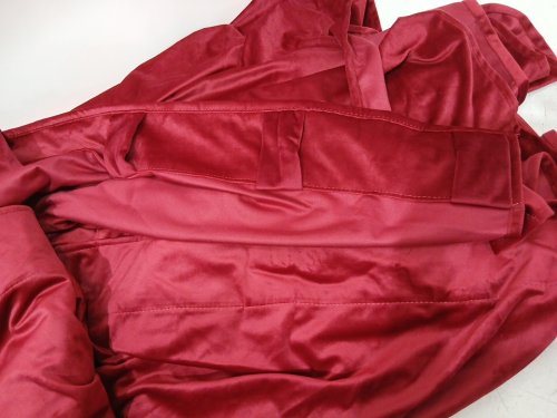(1 panel) Shiny luxury Extra Long Light Blocking Velvet Curtains with rod pockets - 100" x 144" - ruby / red image 5