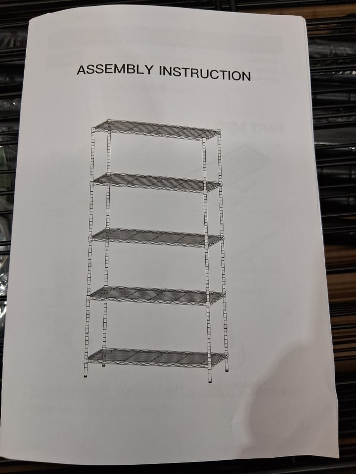 5-tier metal wire rack storage shelf - 72" - black (model: RMBt5ll90) image 6