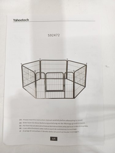 Yaheetech Heavy Duty foldable Extra Wide Outdoor 6 panel Dog Playpen with door- 64" x 32" x 24" - black (model: 592472) image 5
