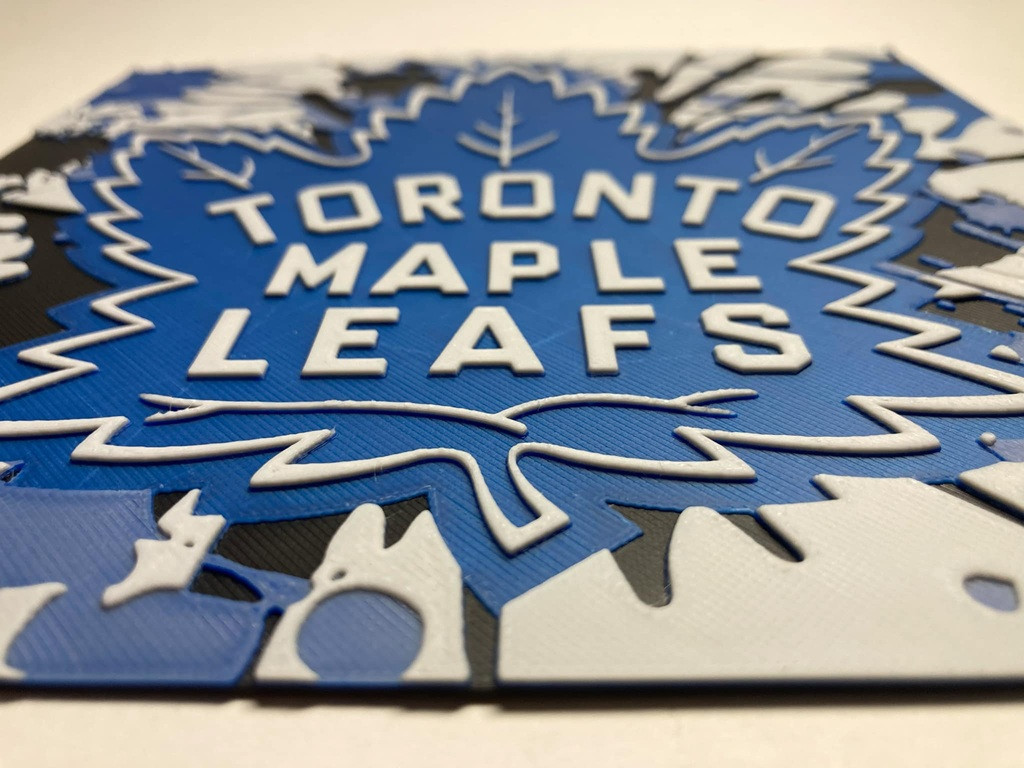 8"x8" 3D Printed - Toronto Maple Leafs - NHL - Textured Photo image 2