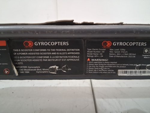 Gyrocopters Electric Scooter for Adults & Teens with APP - 350W - 30KM RANGE - BLACK (MODEL: j30) image 11