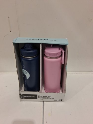 2pk ThermoFlask Double Wall Vacuum Insulated Stainless Steel Bottle - 24Oz (EACH) - pink/blue image 2