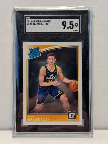 GRAYSON ALLEN NBA JAZZ ROOKIE CARD - SGV MINT PLUS 9.5 - 2018-219 DONRUSS OPTIC #156 image 2