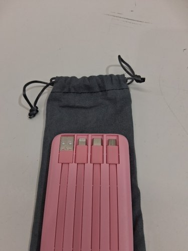 charmast power bank with built in cables - 10000 mah - 5 3/4" - pink (model: w1148) image 3