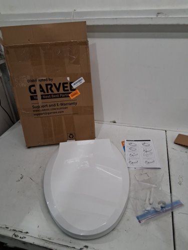 GARVEE Elongated Soft Close Toilet Seat Cover / Lid - 17" - white (Model: PHO-0R8LA399) image 2