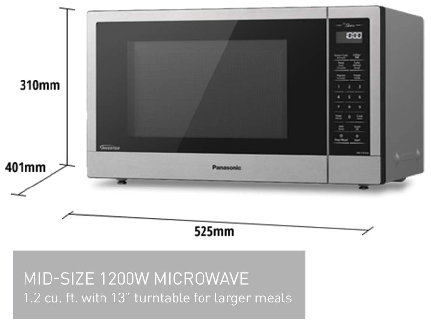 PANASONIC MICROWAVE OVEN - 0.9 CU. FT, 900W - BLACK AND STAINLESS (MODEL: NN-SB42QS) image 3