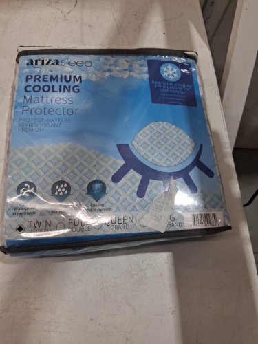 ArizaSleep Premium Cooling Mattress Protector - twin - blue/white image 2