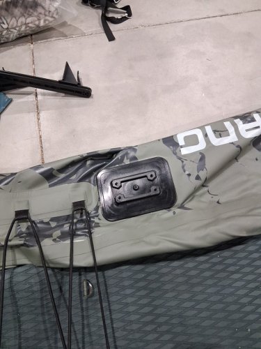 TIGERXBANG INFLATABLE KAYAK WITH ACCESSORIES - 12.6FT - DARK GREEN (MODEL: BOAT005) image 6