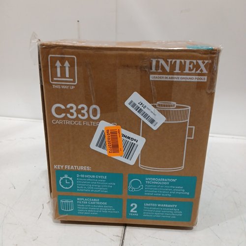 INTEX C330 KRYSTAL CLEAR CARTRIDGE FILTER PUMP FOR ABOVE GROUND POOLS - 330GPH - GREY (MODEL: FP601) image 2