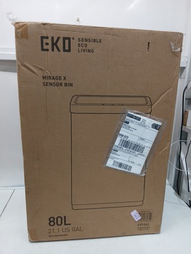 EKO Mirage Motion Sensor Trash can - 80L - Brushed Stainless Steel - (model: ek9260bmt-80l) image 2