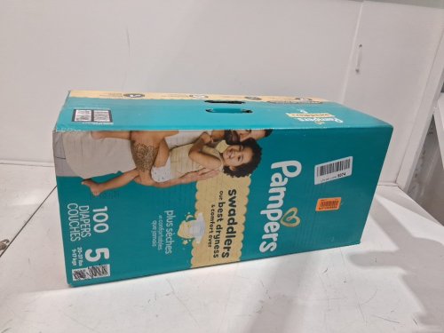 100PK PAMPERS SWADDLERS up to 100% LEAKPROOF BABY DIAPERS - SIZE 5 (20-37lb) image 2