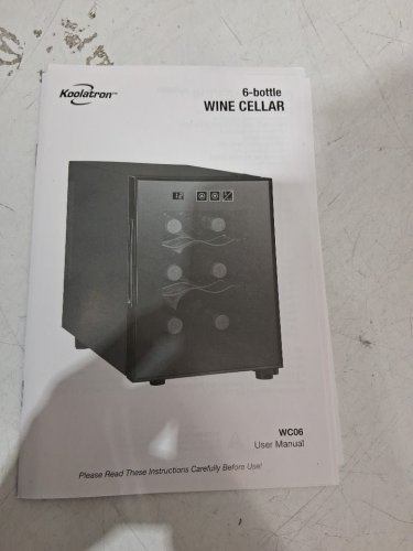 KOOLATRON MIRRORED GLASS DOOR WINE CELLAR, 6-BOTTLE - BLACK (MODEL: WC06) image 6