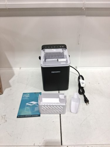 EUHOMY SELF-CLEANING BULLET COUNTERTOP ICE MAKER WITH ICE SCOOP - MAKES 27LB PER DAY - BLACK (MODEL: im021-bbl-caeh / IMB1008CA-UL) image 3