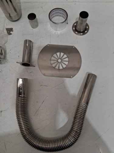 Upgraded Stainless Steel Generator Exhaust Muffler Extension Kit - 3 Universal Adapters - silver image 6