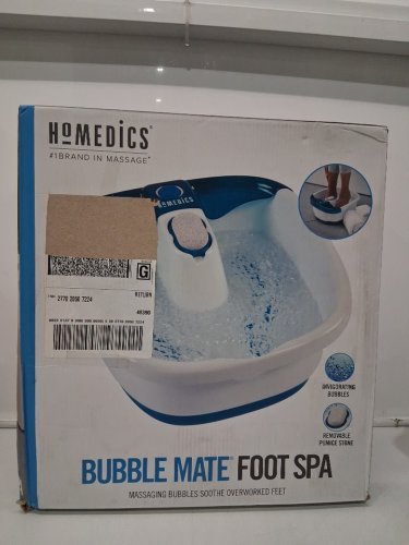 HoMedics Bubble Mate SPLASH PROOF Foot Spa WITH PUMICE STONE - 30W - BLUE/WHITE (Model: FB-55) image 2