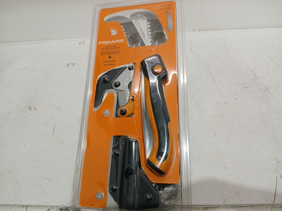 Fiskars Extendable Pole Saw & Pruner, WITH FOLDING SAW - 7-12-ft EXTENSION - BLACK ORANGE (MODEL:1764047/3-063070 394551) image 2