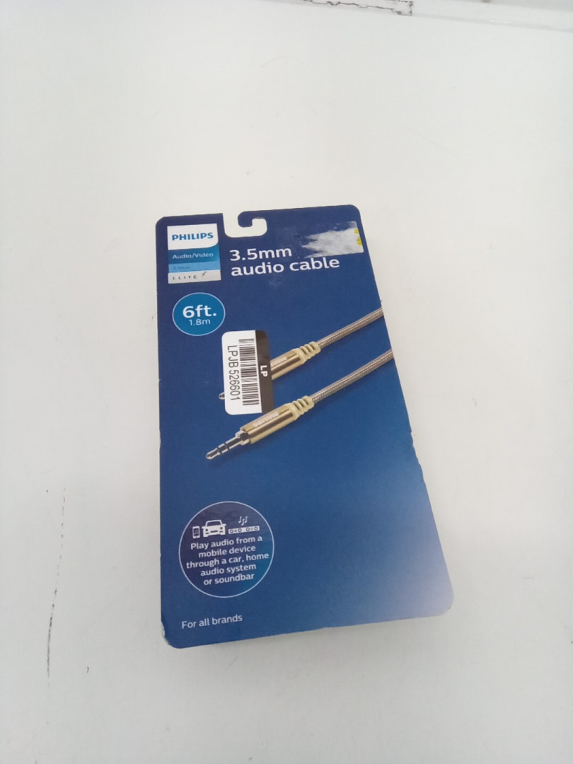 philips 3.5mm jack audio cable - 6ft - GOLD image 2