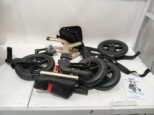 rollisroll All Terrain Rollator Walker with Seat, backrest & 12" Big Rubber Wheels - 300lbs capacity - gold/black (model: a42004w12) image 5