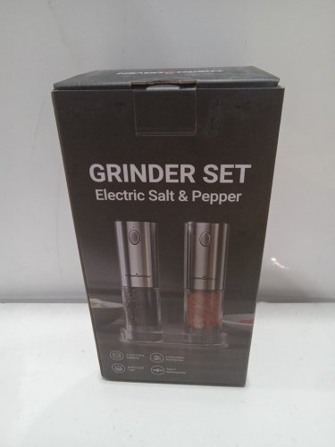 ThermoMaven Electric Salt & Pepper Grinder Set - Rechargeable Automatic Grinder with 6 Adjustable settings - Gun Grey (Model: KYMQ-32A) image 4